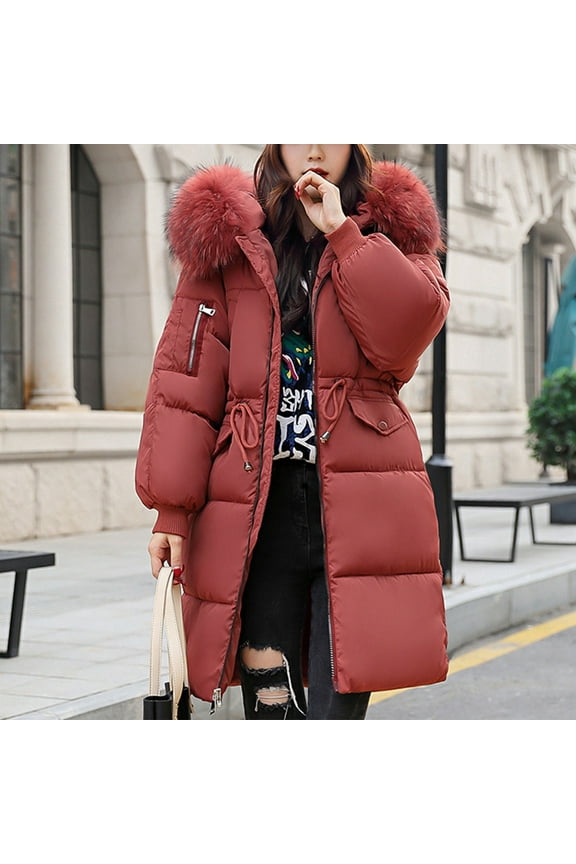 2025 Winter Coats for Women Plus Size Puffer Coat,Warmth & Style Combined: Plus Size Winter Coats on Top,Winter Coats for Women - Red M