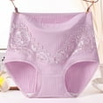 thumbnail image 1 of Breathable Comfortable Briefs Panties Women's Solid Lace Plus Size High Waist Leak Proof Cotton Crotch Shorts Underwear Panties Summer Loose Thin Mesh Breathable Underpants, 1 of 3