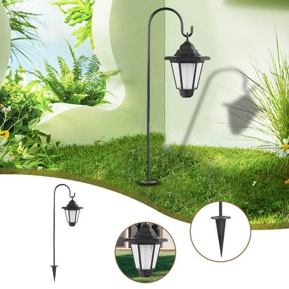 29 Inches Solar Lamp Post Light,Outdoor Solar Lamp Post Lighting,Aluminum Classic Black Light Pole,Solar Pole Lamp Waterproof Outside for Driveway Patio Garden Lawn Backyard Pathway