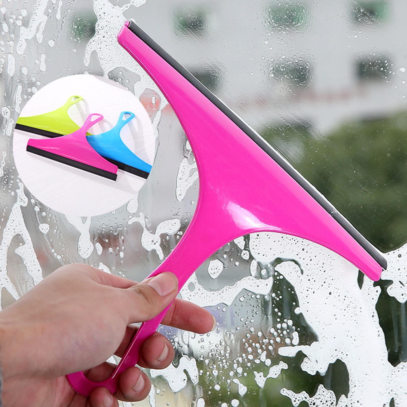 Deals! 3pcs Window Shower Rubber Squeegees Car Glass Squeegee Cleaner