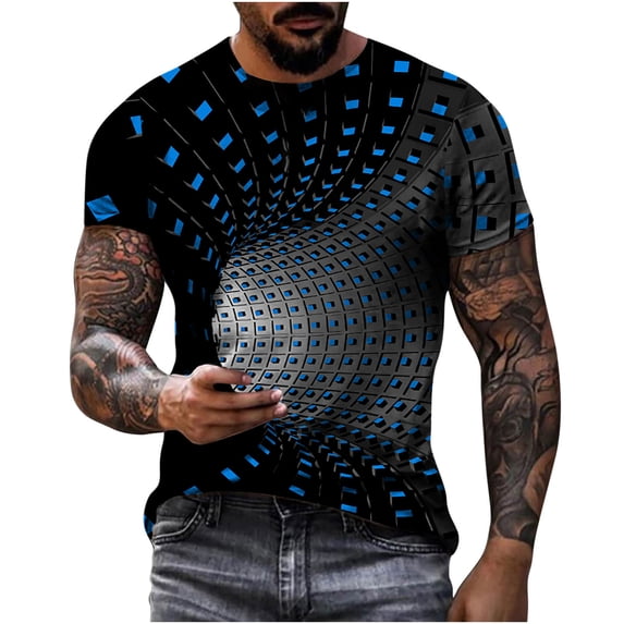 under 5.00 LYXSSBYX Mens Shirts Short Sleeve Men's Unisex Daily T Shirt 3D Print Graphic Prints Animal Print Long Sleeve Tops Casual Bloue