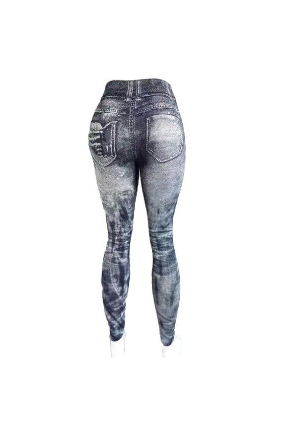 Womens Sweatpants with Pockets Plus Size Women Casual Pants Imitation Denim Leggings Women's Super Elastic Ladies Slim Trousers