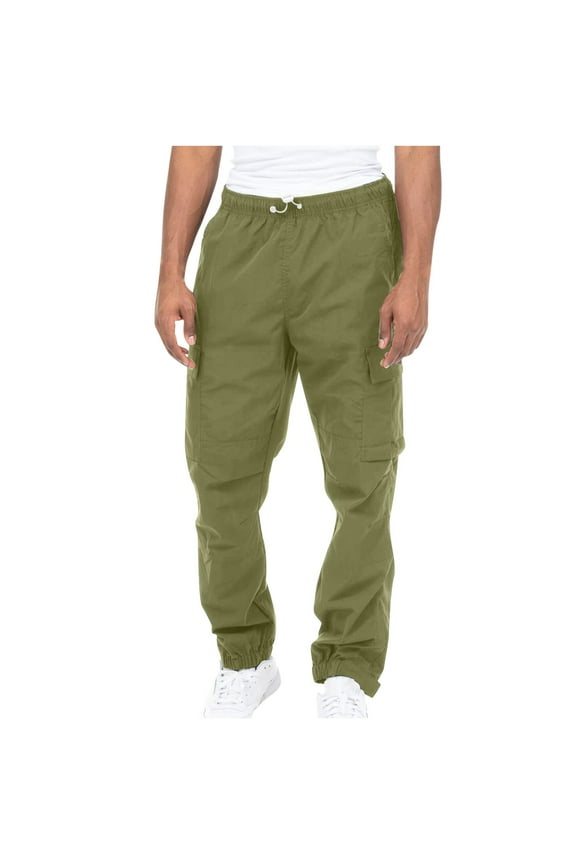 Plus Size Pants For Men Solid Casual Multiple Pockets Outdoor Fitness Pants Cargo Pants Trousers