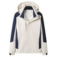thumbnail image 1 of Deals up to 50% off LEBONYARD Raincoats Adult Women,Women's Sports Outdoor Hardshell Jacket Windproof Warm Removable Cap Mountaineering Jacket Thin Jacket White XXXL, 1 of 2