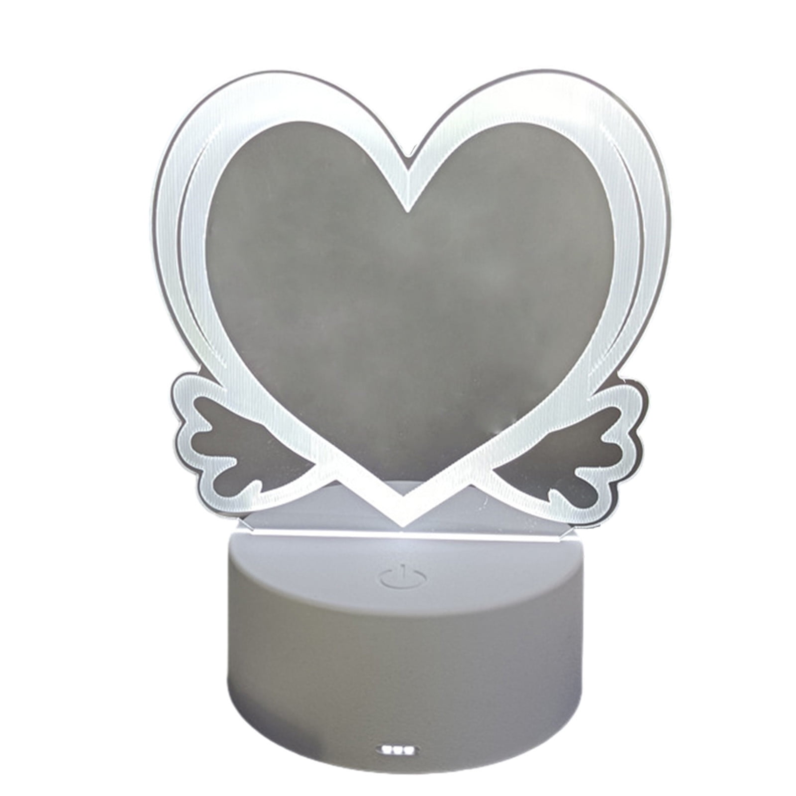 Heart-Shaped LED Note Board ??? 10x10 Acrylic Dry Erase Board With Light-Up Stand & Markers