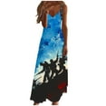 thumbnail image 1 of Deals American Flag Printed Dress for Women A-Line Spaghetti Strap Sundress Deep V-Neck Maxi Tank Dresses Independence Day Patriotic Dress Baggy Boho Summer Beach Vacation Outfits, 1 of 5