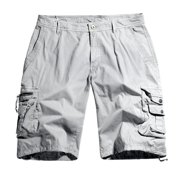 Deals Ausyst Mens Shorts Summer Clearance Men's Casual Pure Color Outdoors Pocket Beach Work Trouser Cargo Shorts Pant
