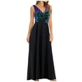 thumbnail image 1 of Ohufall Maxi Dress, Wedding Guest Dresses for Women, Fashion Sequin V-neck Dress Sparkly Glitter Party Club Long Skirt Wrap Evening formal Dress Cocktail Dress for Women, 1 of 9
