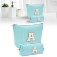 thumbnail image 1 of Bradem Makeup Bag Set Initials Cosmetic Bag Birthday for 10 11 12 13 14 15 16 17 18 Years Old Girl Teen Girls Trendy Stuff Personalized Toiletry Bag Travel, Letter Cosmetic Bag Light Blue, 1 of 9