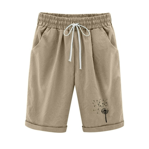 Deals CKpwisy Bermuda Shorts for Women Knee Length Shorts Loose Yoga Lounge Athletic Running Work Out Athletic with Pocket Elastic Waist Wide Leg Long Shorts