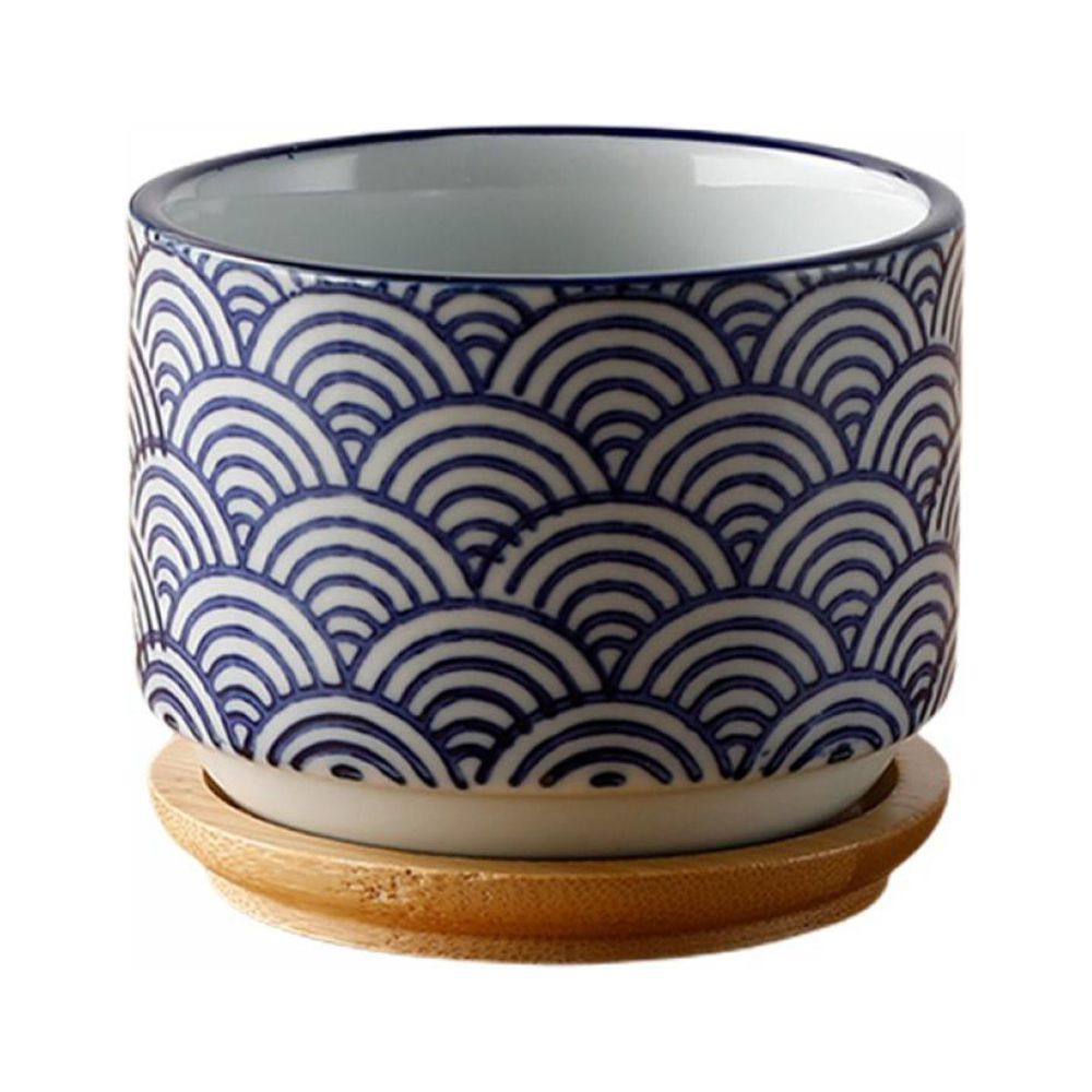 Deals Ceramic Plant Pot with Bamboo Saucer,3 inch Succulent Pot Ceramic