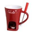 thumbnail image 1 of Chocolate Melting Cup Chocolate Fondue Mug Heating Food Ceramic Mug Daily Kitchen Supplies (Red), 1 of 10