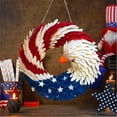 thumbnail image 1 of 4Th Of July Wreath For Front Door,2D Patriotic Wreaths For Front Door Patriotic American Flag Burlap Wreath,Memorial Day Independence Day Holiday Decor Farmhouse Hanging Ornament, 1 of 6