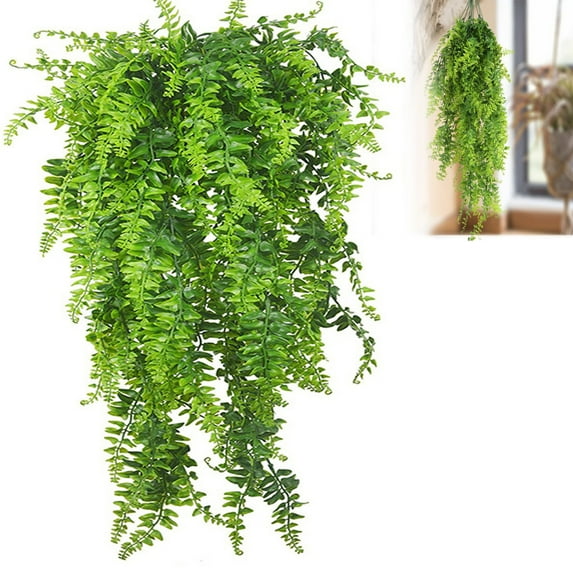 Artificial Boston Ferns, 2025 Fake Fern Artificial Hanging Ferns Outdoor Faux Hanging Greenery Plant Indoor UV Resistant Plastic Plants for Wall, Wedding Party, Holiday Decor,