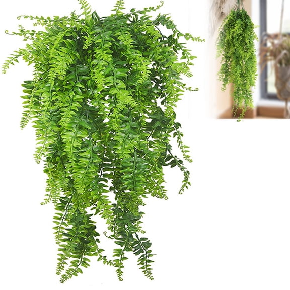 Artificial Boston Ferns, 2025 Fake Fern Artificial Hanging Ferns Outdoor Faux Hanging Greenery Plant Indoor UV Resistant Plastic Plants for Wall, Wedding Party, Holiday Decor,