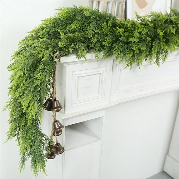 Christmas Decoration! 8.9ft Christmas Cedar Garland Artificial Green Cedar Garland Faux Cedar Needles Garland For Home Fireplace Indoor Outdoor Holiday Party Decoration