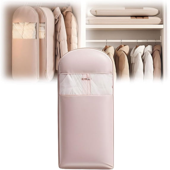 Space Saving Storage Bags For Clothes,Garment Bags For Hanging Clothes Hanging Garment Bag With Self Compression Zipper Space Saver Closet Organizers,Dust Cover Clothes Bags,S