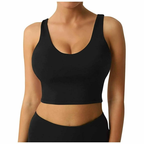 Lindreshi Sports Bras for Women High Impact Women Yoga Solid Sleeveless Cold Shoulder Casual Tanks Blouse Tops Intimates
