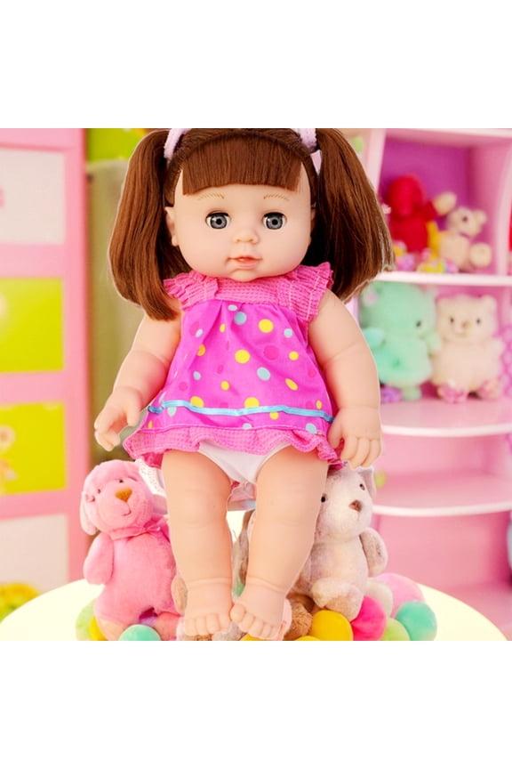 Baby Doll, Voice Blinking Talking Vinyl Simulation Doll with Soft Rubber Baby Toys, Kindergarten Early Education Dolls for Christmas Gifts