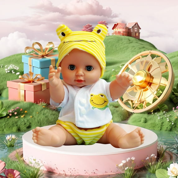 Danhjin Baby Doll, Voice Blinking Talking Vinyl Simulation Doll with Soft Rubber Baby Toys, Early Education Dolls
