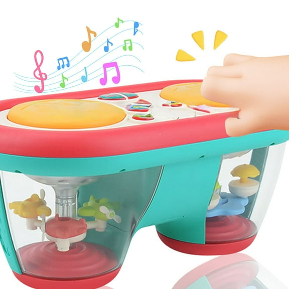 Danhjin Baby Musical Toys, Children's Hand Clapping Drums with Lighting Projection and Double Drum Carousel, Early Education Puzzle Instruments for Toddlers, Christmas Gifts for Boys and Girls