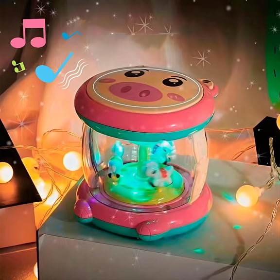 Danhjin Baby Musical Toys, Light Music Children Carousel Hand Drum with Educational Clap Drum Designs, Toys for Year Round Play Learning