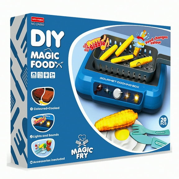 Danhjin Play Kitchen, Children's Sound and Light Simulation Induction Cooker with Food Color-changing Feature, Kitchen House Oven Toys and Cooking Tableware Sets, Christmas Gifts for Role Play
