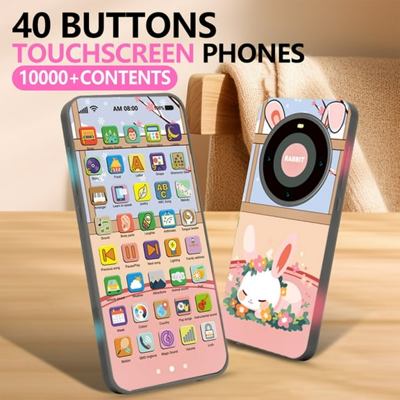Danhjin Play Phone, Rechargeable Touchscreen Multifunctional Early Learning Phone, Realistic Educational Toy for Babies, Christmas Gifts