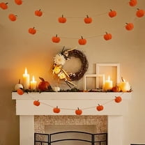 Danhjin Pumpkin Garland Thanksgiving Garland Fall Felts Garland, 59in Fall Harvests Banners for Halloween Thanksgiving Home Mantle Wall Fireplace Decorations