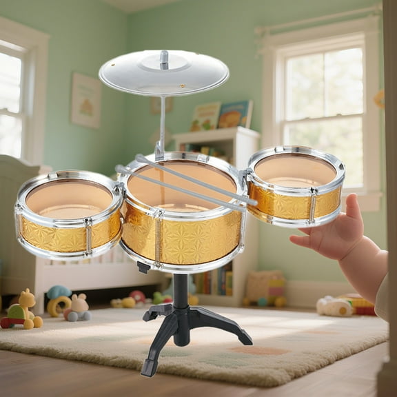 Deals! Danhjin Toddler Toys, Children's Music Light Jazz Drum with Microphone and Electronic Organ Percussion Instrument, Drum Set Modern Music Instrument Toy for Kids Play, Christmas Gifts