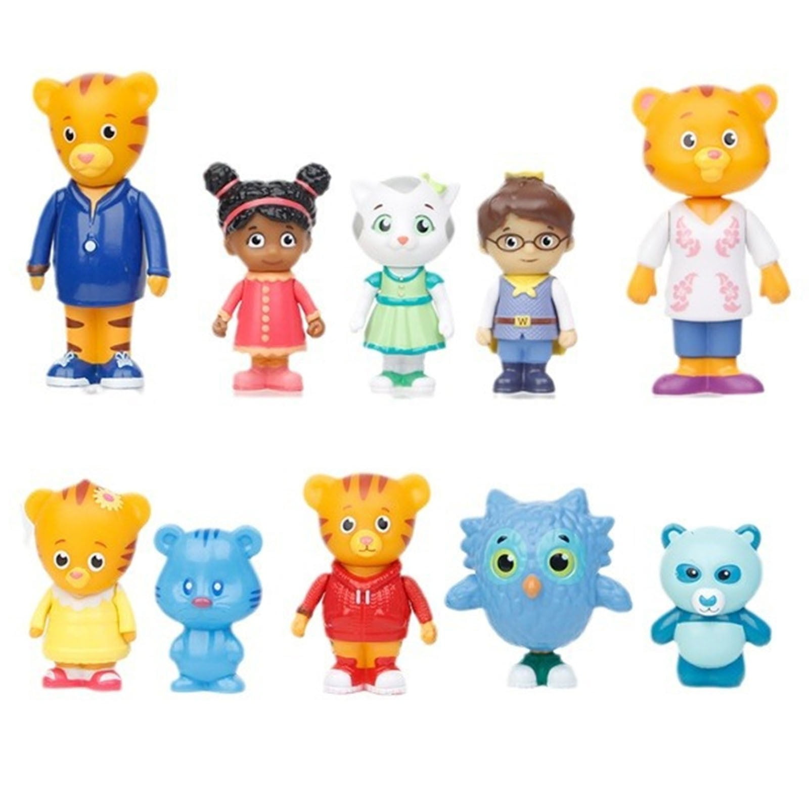 Daniel Tiger's Neighborhood Friends & Family 10-Piece Colorful Plastic Figurine Set