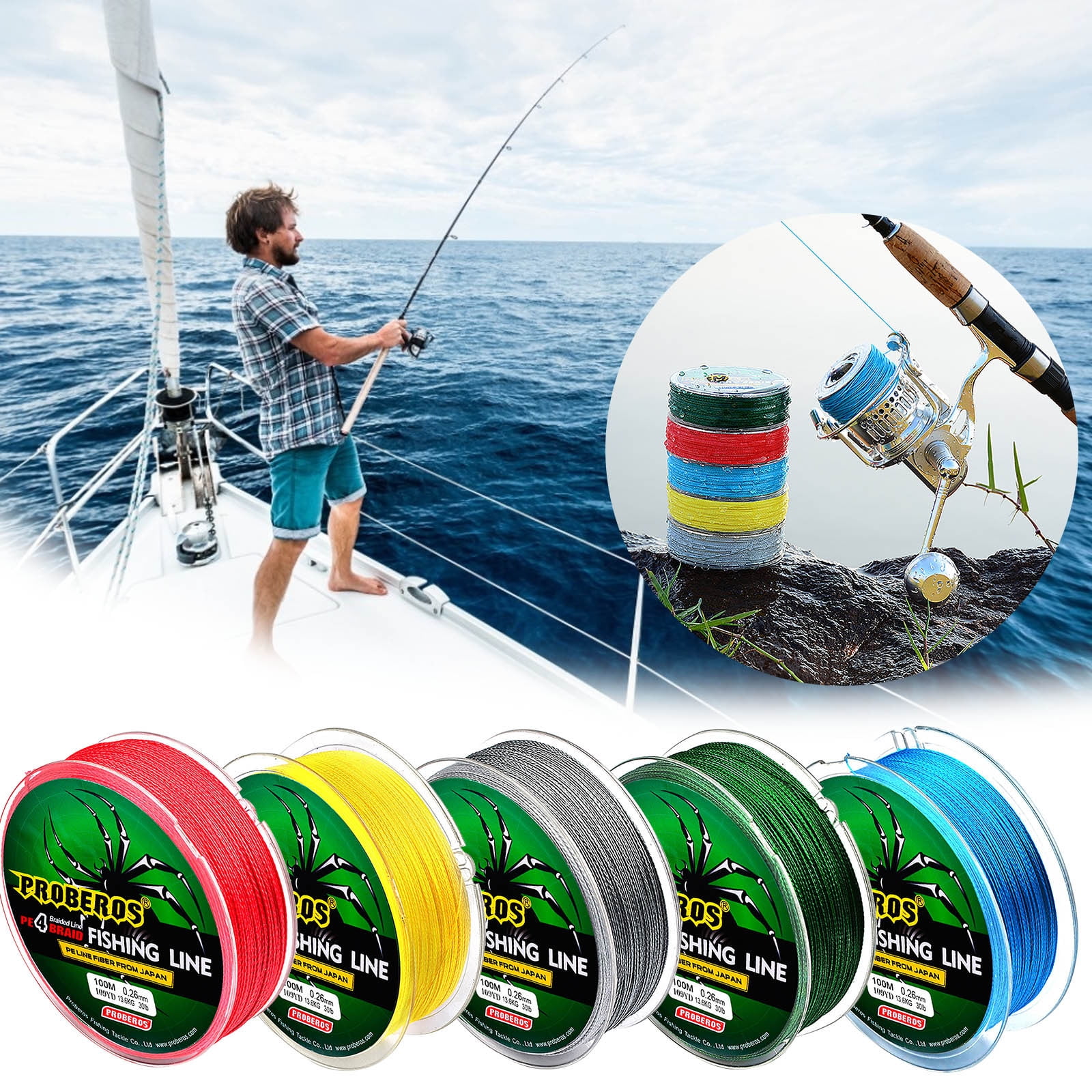 Deals of The Day Clearance! 100 Meters Vigorous Horsefish Line, PE Fishing Line 0.4#-2#, Green Label, Durable Multi-Color Fishing Line for Fishing Gear, Strong Line for Catching Fish Big Savings!
