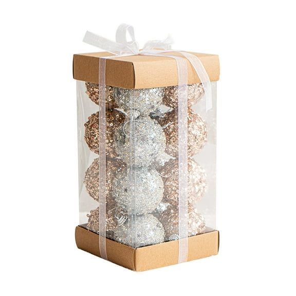 16pcs 2.36" Christmas Ball Ornaments Glitter Sequin Foam Ball Shatterproof Christmas Tree Decorations Xmas Hanging Balls Set for Wedding Party Holiday Decorations(C)