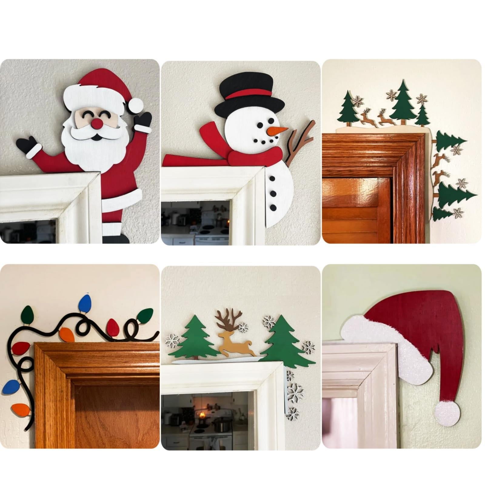 Deals of the Day Clearance 2024 Latest Wooden Christmas Door Topper