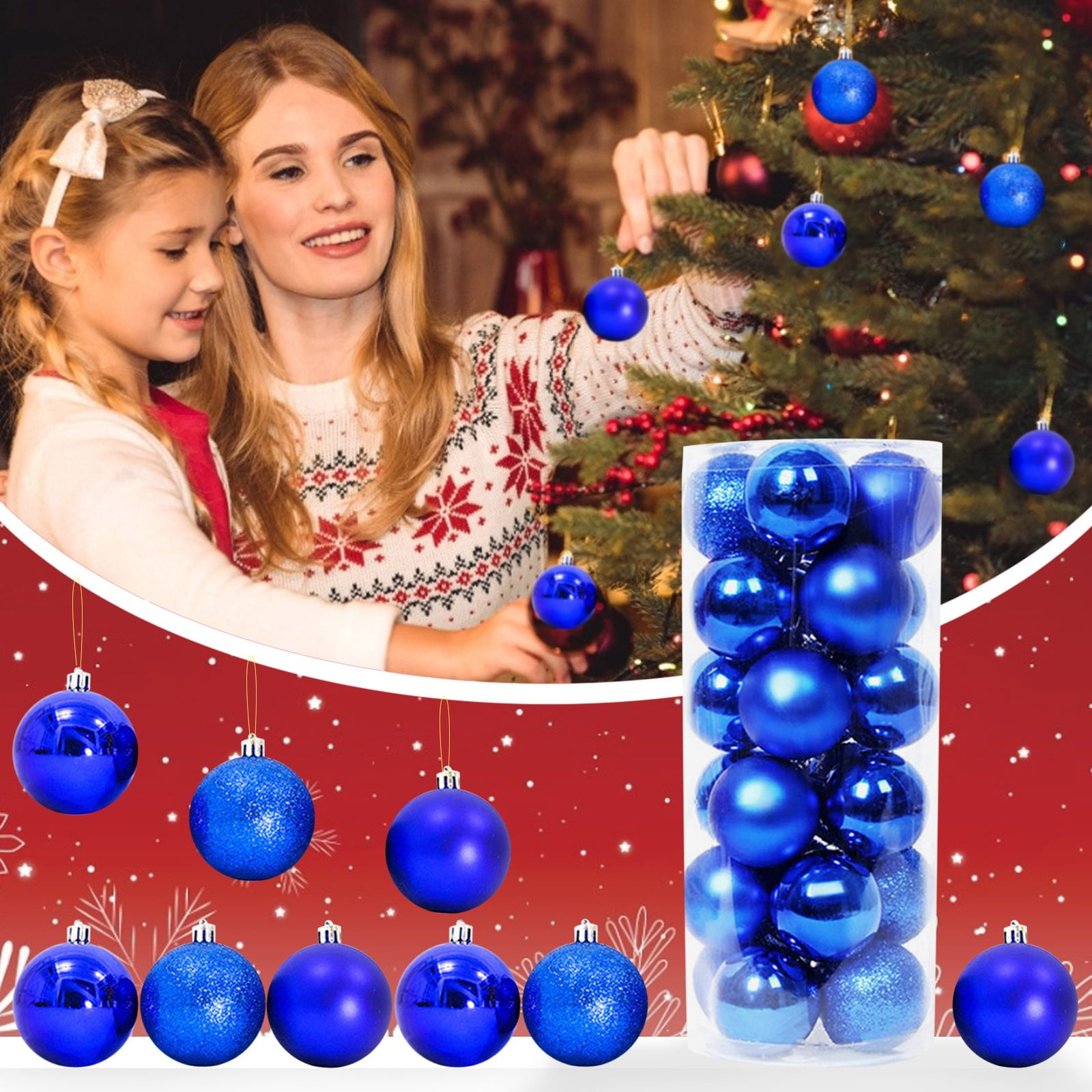 Deals of the Day Clearance 24Pc Christmas Ball Ornaments Christmas