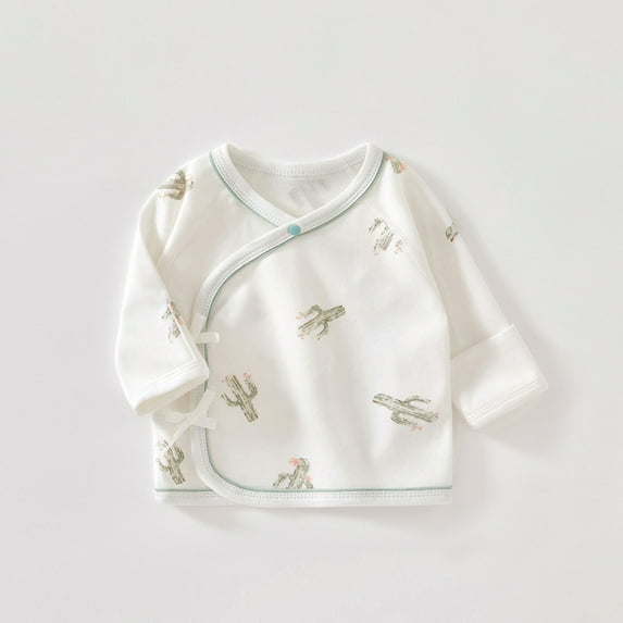 Abomasnow Baby Boys Girls Long Sleeve Side Snap Cotton Shirts Casual Fall Cute Print Unisex Newborn Kimono Soft Tee Shirts Top