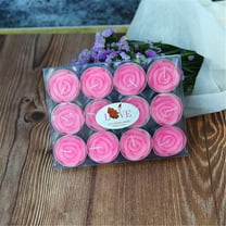 Bifavgk 12 Pieces Rose Tealight Candles Handmade Delicate Rose Flower Candles For Valent Citronella Candles Outdoor Birthday Candles Floating Candles