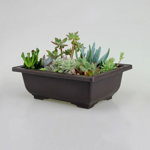 Bifavgk Imitation Purple Sand Dark Brown Plastic Antique Flower Pot Suitable For Succulent Small Potted Small Bonsai Summer Wreaths For Front Door Fake Flowers Home Decor