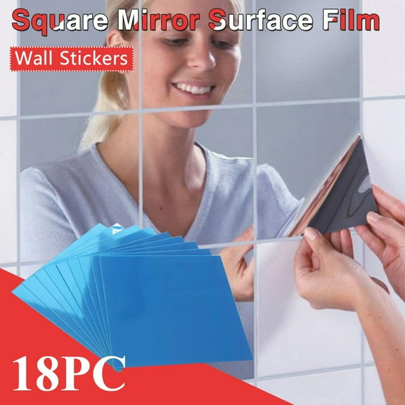 Bifavgk Square Mirror Surface Film Wall Stickers Adhesive Decoration 15 Cm X 15 Cm Wallpaper Peel And Stick Wall Mirror Wall Art For Living Room Wall Decor