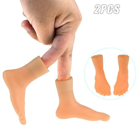Deals of the Day Clearance! Byujiro 2.8 Inch 1 Pair of Funny Simulation Left Right Mini Feet Finger Small Feet Set Sleeve Puppets Children Toy for Adults and Kids Little Feet Finger
