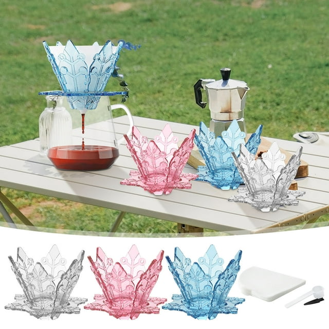 Deals of The Day Clearance! Coffee Dripper 1-2 Cups, Resin Pour Over Coffee Maker, Reusable Coffee Filter Cup for Slow Brewing, Transparent Pour Over Coffee Accessory for Home & Travel