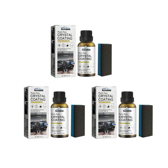 Crystal Coating for Car Plastic Parts, Easy-to-Use Car Plastic Refresher, Car Gloss Protection, Crystal Clear Finish for Plastic Surfaces (30ml)