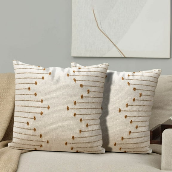 Gosuguu 2 Sets of Bohemian Decorative Throw Pillowcase, 18x18 Inches, Home Decor Cushions for Sofa, Couch, Bedroom, Living Room, Boho Style