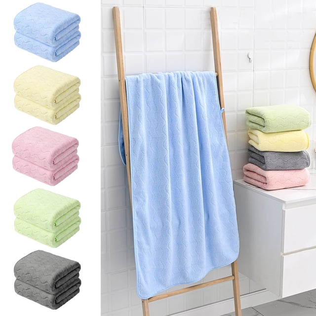 Gosuguu 2Pcs Bath Towels - Soft Absorbent Cotton Towels, Perfect for Bathroom, Household Use, Gift Towel Set for Washing Face, Hands, or Drying Off