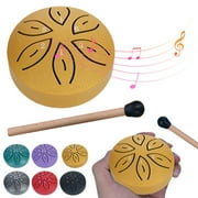 Deals of The Day Clearance! Gosuguu Mini 3-Inch Rain Drum, 6-Tone Steel Tongue Percussion Drum, Portable Children’s Drum, Small Drum with Storage Bag for Music and Sound Therapy
