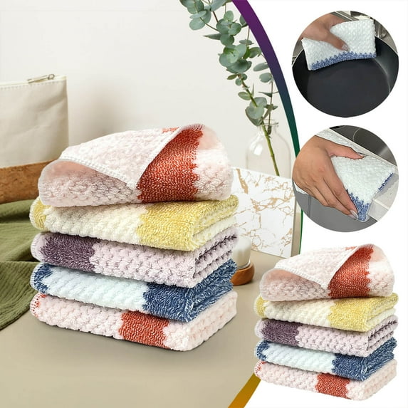 Gosuguu Strong Absorbent Dishcloths, Kitchen Dishwashing Towels, Non-Shedding Cloths, Household Dish Towels for Cleaning, Tablecloths for Kitchen Use