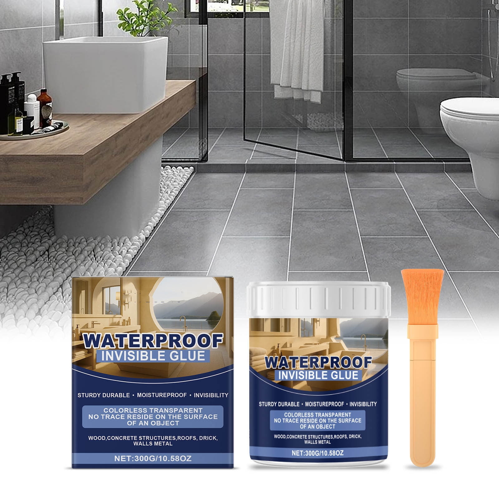 Deals of The Day Clearance! Gosuguu Transparent Waterproof Building Adhesive, High Strength Drying Bonding Glue for Tile, Wall, Roof, High Temperature Long-Lasting Repair, 300g Construction Adhesive