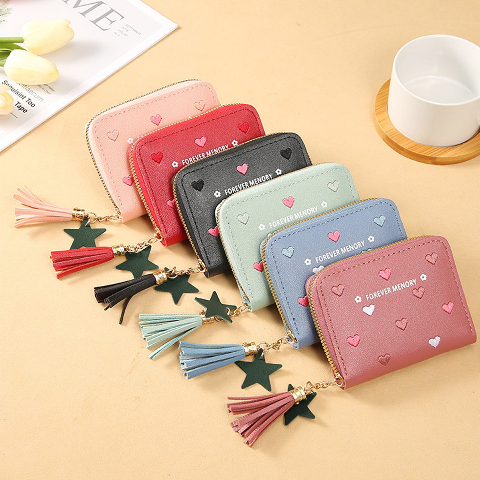 Gosuguu Women's Slim Wallet with Coin Purse, Bifold Small Wallet for ...