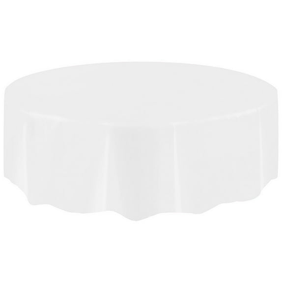 Gosuguu Large Plastic Circular Tablecloth, Wipe Clean Round Table Cover, Party Tablecloth for Events, Dining Table Protector, Waterproof Table Cover WH