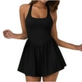 thumbnail image 1 of Deals of The Day Clearance Miqool Womens Tennis Dress Built in Shorts & Bra Crisscross Back Summer Exercise Workout Mini Dress Golf Athletic Dresses for Women, 1 of 8